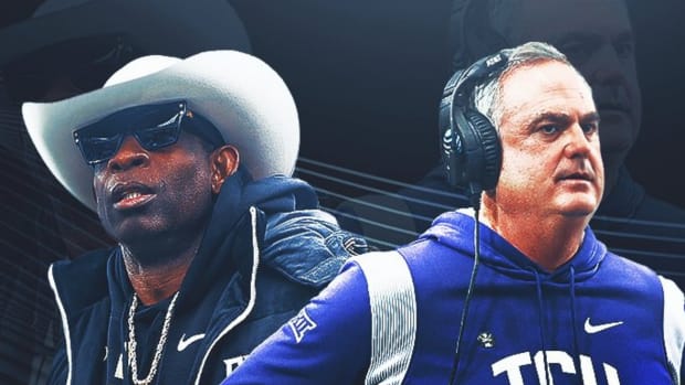 Colorado's Deion Sanders and TCU's Sonny Dykes graphic by FOX Sports